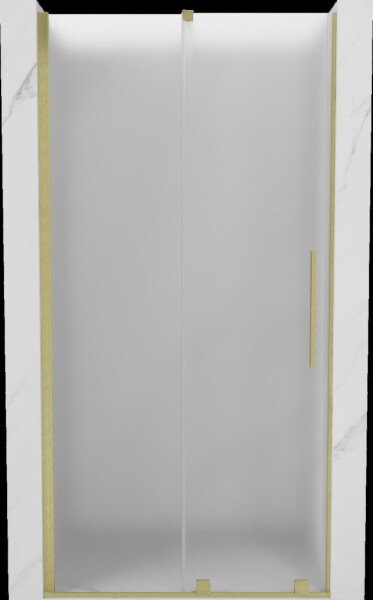 MEXEN/S - Velár posuvné sprchové dvere 110, dekor, zlatá kartáčovaná 871-110-000-31-55