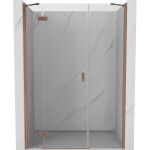 MEXEN/S - Mist-H sprchové dvere krídlové ľavé 150, transparent, meď kartáčovaná 8A5-150-001-65-00-L