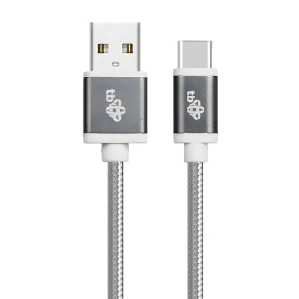 TB Touch 1,5 m šedá / Dátový kábel / USB-A (M) - USB-C (M) / Opletený (AKTBXKUCSBA150S)