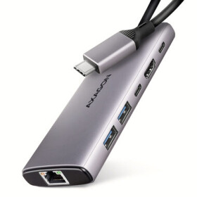 Axagon HMC-6G2L, USB 10Gb/s húb, 2x USB-A, 1x USB-C, HDMI 4k/60Hz, RJ-45, PD 100W, kábel USB-C 15cm (HMC-6G2L)