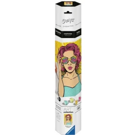 Ravensburger CreArt ART Collection Canvas Edition - Dáma v ružovom (PopArt) - maľovanie podľa čísel