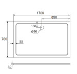 H K - THOR Sprchová vanička z liateho mramoru, obdĺžnik, 170x76x3 cm SE-THOR-17076