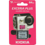 KIOXIA EXCERIA PLUS microSDXC 64GB + adaptér / Class 10 / UHS-I U3 / A1 / V30 / čítanie: 100MBs / zápis: 65MBs (LMPL1M064GG2)