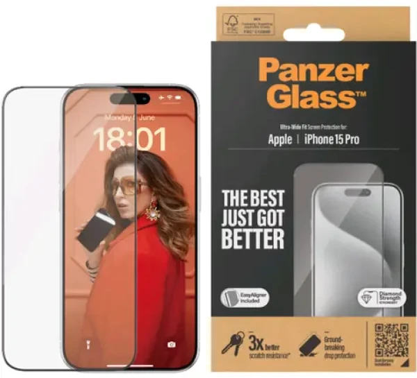 PanzerGlass UWF Ochranné sklo pre Apple iPhone 15 Pro / Inštalačný set (2810)