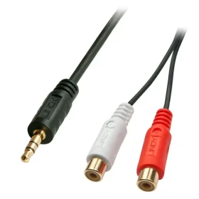 Lindy Audio redukcia Jack 3,5 mm - 2x RCA čierna / Audio redukcia / Stereo / 0,25 m (35678)