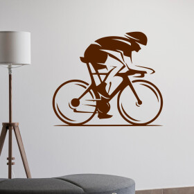 Veselá Stena Samolepka Cestný cyklista Farba: hnedá, Veľkosť: 60 x 50 cm