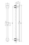 OMNIRES - Sprchová tyč 66 cm, biela mat DR12WM