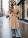Dámsky zimný kabát klasický camel trenčkot FashionStreet NY0763z XL