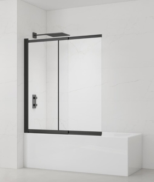 Vaňová zástena SAT Vision 140x120 cm čierna SATVZVI120CT SATVZVI120CT