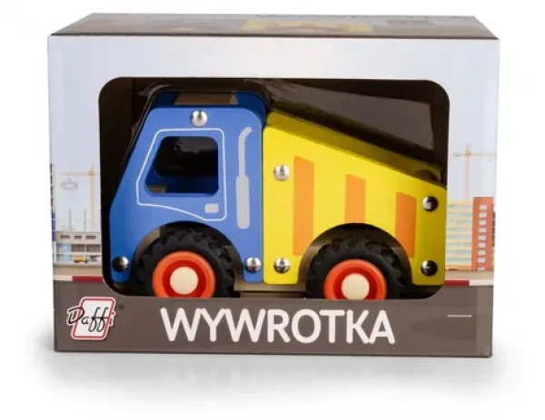 Daffi Drevené auto s pneumatikami - sklápač