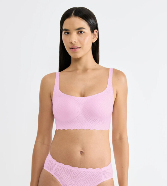 SLOGGI ZERO FEEL BLISS - čipkovaný top ako druhá koža Sloggi FLORAL PINK L