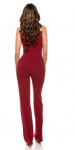 Sexy KouCla Neck jumpsuit with sexy insight champagne L