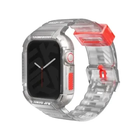 SKINARMA silikónový remienok a ochranné púzdro pre Apple Watch 45/44 mm číra (8886461243420)