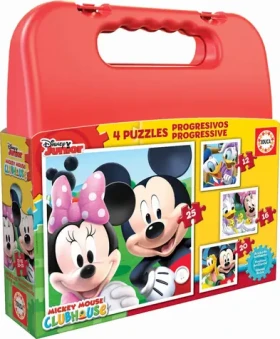 Educa Puzzle v kufríku Mickey Mouse a kamaráti 4v1