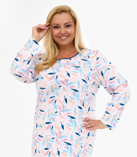 Cornette 770/456 Hannah long/r 3XL-5XL dámske tričko bílo-růžová 5XL