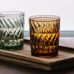 MADAM STOLTZ Pohár na vodu Brown / decor 300 ml