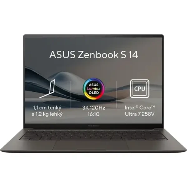 Asus Zenbook S 14 OLED sivá / 14" 2880x1800 T / Intel Core Ultra 7 258V 2.2GHz / 32GB / 1TB SSD / Intel ARC 140V / W11P (UX5406SA-OLED093X)
