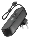 SBS Hybrid čierna / Powerbanka / 5000 mAh / 20 W PD / integrovaný kábel / skladacia zástrčka