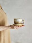 Bloomingville Keramická šálka s podšálkou Brenta Nature 185 ml