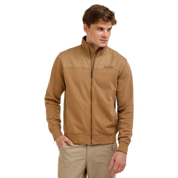 Bushman Pánska mikina so stojačikom Dorel, sandy brown XXXXL