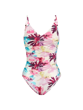 Dámske jednodielne plavky Summer Fleur OP 01 - Triumph tmavá kombinace tyrkysové (M025) 048C