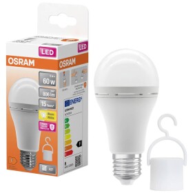 OSRAM HOMELIGHTING 4099854190087 akumulátorom napájané LED svietidlo En.trieda 2021 F (A - G) E27 klasická žiarovka 8 W = 60 W teplá biela (Ø x v) 60 mm x 60; 4099854190087