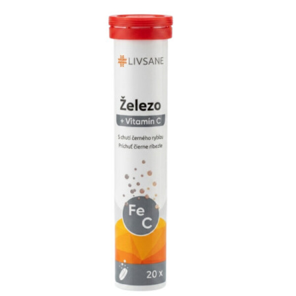 LIVSANE Železo + vitamín C 20 šumivých tabliet