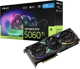 PNY GeForce RTX 5060 Tí ARGB OC 8GB / Grafická karta / 2407 - 2692 MHz / 8GB GDDR7 / 128-bit / 1x HDMI + 3x DP / 650W (VCG5060T8TFXXPB1-O)