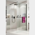 KERRA - Sprchová stena Grace 100 BL, walk-in sprchovací kút, čierna 5907548123947