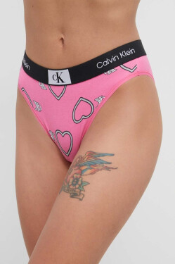 Dámske ružové nohavičky so srdiečkami 000QF7480E KCC Calvin Klein