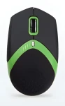 Exactgame AM-M101G čierno-zelená / Ergonomická myš / Optická / 1600 DPI / Drôtová USB (AMEI AM-M101G)
