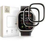Tech-Protect Tvrdené sklo strieborná, čierny rámček / Tvrdené sklo pre chytré hodinky / Apple Watch Ultra 49 mm / 2 ks