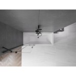 MEXEN/S - Velar Dvojkrídlová posuvná vaňová zástena 75 x 150, transparent, čierna 896-075-000-01-70