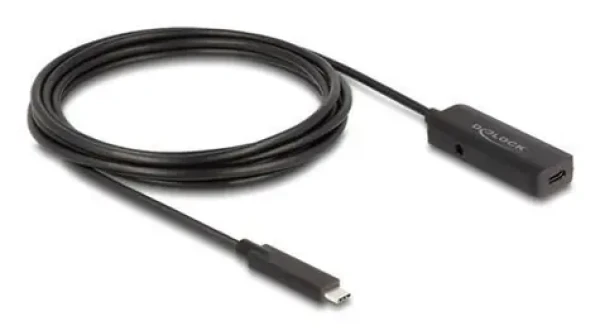 DeLock USB-C aktívny predlžovací kábel / Kábel / USB C (M) - USB C (F) / 3 m / 10 Gbps / USB 3.2 Gen 2 / čierna (80027)