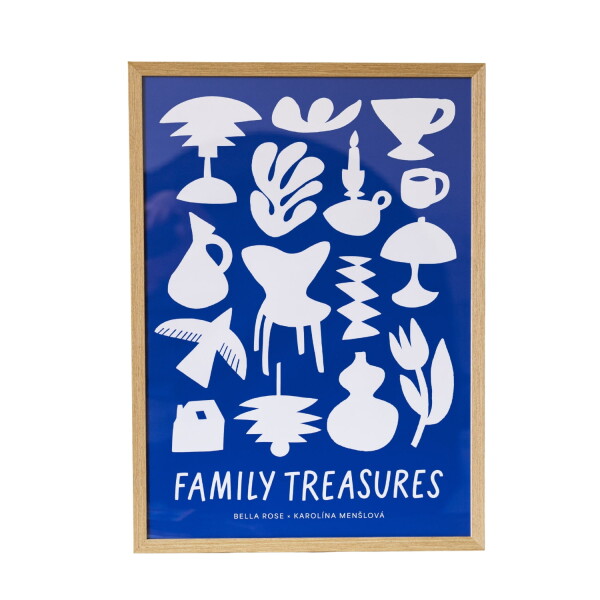 Bella Rose Plakát Family Treasures Beige / Blue 30 x 40 cm