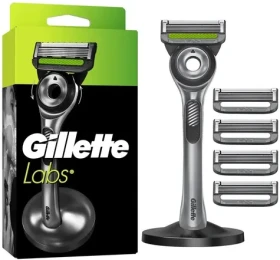 Gillette Labs strieborné / Holítko / 5 čepelí / stojan (8700216674508)