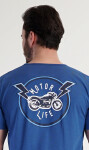 Pánske pyžamové šortky Motorcycle Blue - Vienetta XXL
