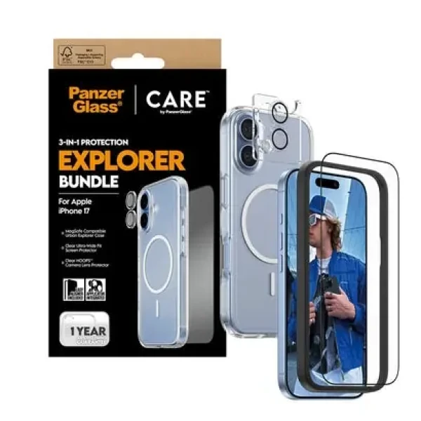 PanzerGlass CARE Flagship Explorer 3v1 púzdro+sklo+šošovky pre iPhone 17 (5715685027376)