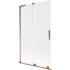 MEXEN/S - Velar L dvojkrídlová posuvná vaňová zástena 110 x 150, dekor, ružové zlato 896-110-003-31-60