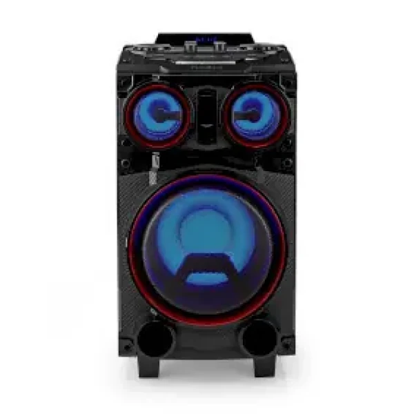 Nedis Reproduktor Bluetooth® Party / Maximálna doba prehrávania na batérie: 6.5 hod / 120 W / Držadlo (SPPT800BK)