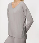TIMELESS SENSUALITY - Mäkký modalový pyžamový set s čipkou Triumph Silent Grey 42