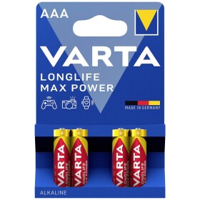 Varta Longlife Max Power Batéria AAA 4ks / 1.5V / alkalická / v blistri (4703101404)