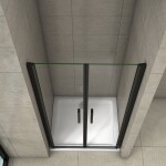 H K - Sprchové dvere dvojkrídlové BLACK SAFIR D2 80, 76-80 x 200 cm SE-BLACKSAFIRD280