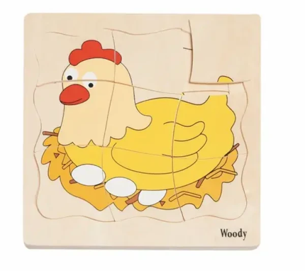 Woody Puzzle na doske #39;#39;Vývoj sliepky#39;#39;