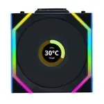 Lian Li UNI FAN SL Wireless LCD Čierny / ARGB / Obrátená čepeľ / 120mm / 1900rpm / 31dBA / 51.4 CFM / 4 pin (12RSLLCD1W1B)
