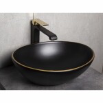 KERRA - Umývadlo na dosku KR-707 BL/G (čiernozlaté) 5907548117526