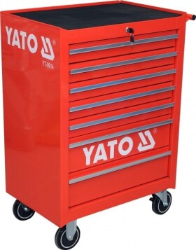 YATO YT-0914 červená / Skrinka dielenská pojazdná 7 zásuviek (YT-0914)
