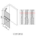 CERANO - Sprchová zástena Walk-in Onyx YL/P - 8 mm + polička / držiak na uteráky - čierna matná, bronzové sklo - 50x200 CER-689425