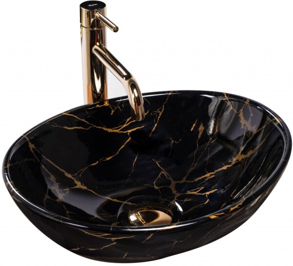 REA - UMÝVADLO NA DOSKU SOFIA BLACK MARBLE REA-U5611