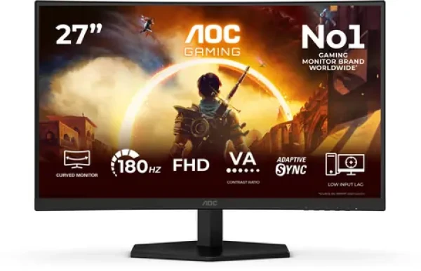 27" AOC Gaming C27G42FE čierna / Monitor / VA / 1920x1080 / 180Hz / HDMI + DP / VESA (C27G42FE)